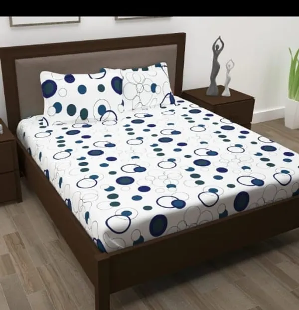 BLUE_HOLE_Premium_Fitted_Elastic_Bedsheet_with_Two_Pillow_Covers_(72X78X_Up_to_10_Inches)_&_360_Degree_Elasticated