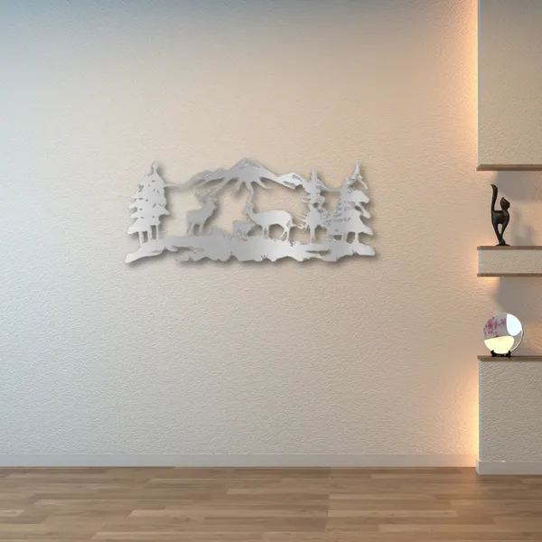 Metal_Wall_Art_for_Home_Decoration__|_Deer_Grazing__|_Silver