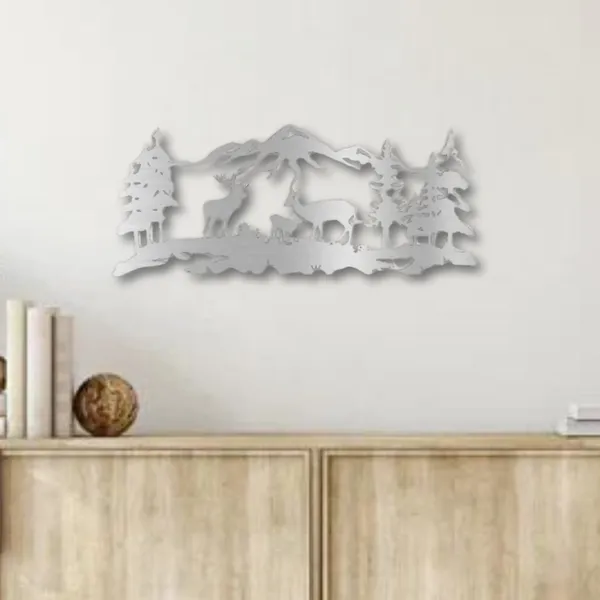Metal_Wall_Art_for_Home_Decoration__|_Deer_Grazing__|_Silver
