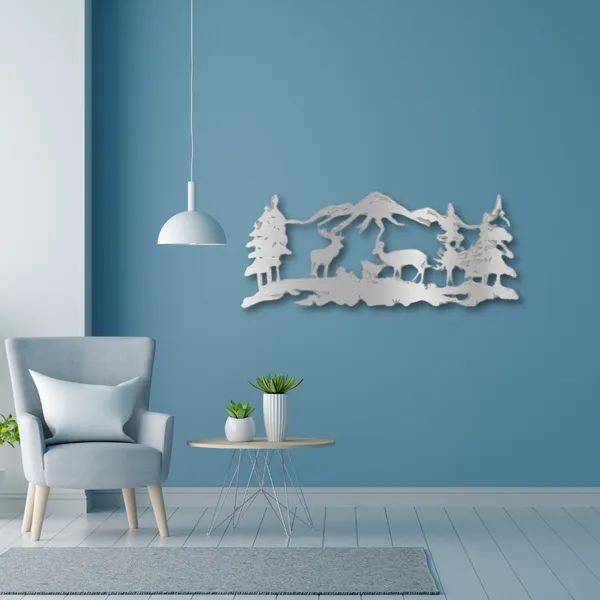 Metal_Wall_Art_for_Home_Decoration__|_Deer_Grazing__|_Silver