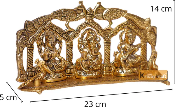 Laxmi_Ganesha_Saraswati_Metal_Statue/Murti_For_Diwali_Pooja&Home_Decor