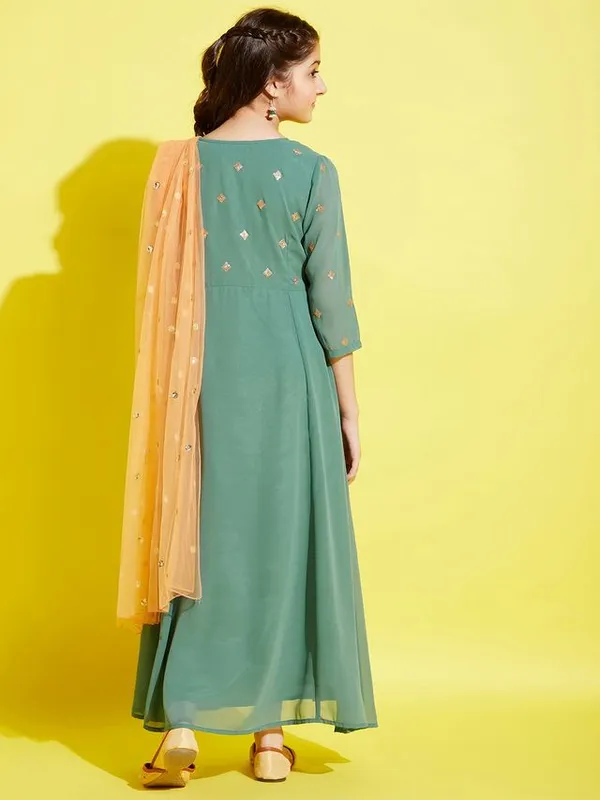 Green__Dress_for_Girl_|_Georgette_Maxi