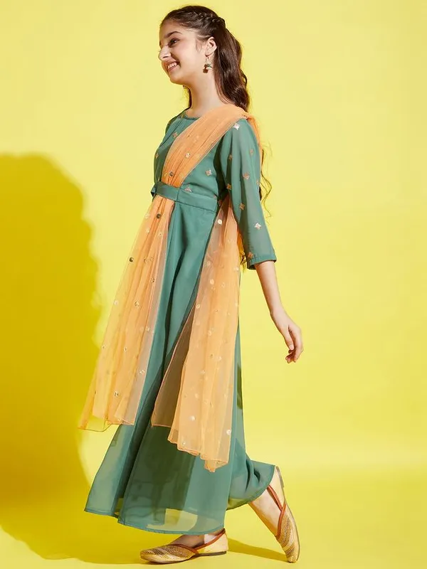 Green__Dress_for_Girl_|_Georgette_Maxi
