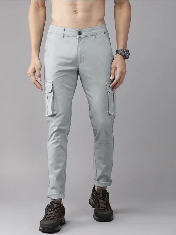Light_Grey_Cotton_Blend_Premium_Solid_Cargo_For_Men