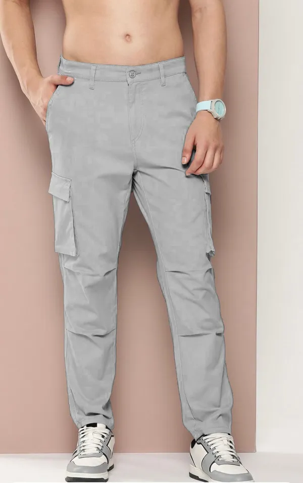Light_Grey_Cotton_Blend_Premium_Solid_Cargo_For_Men