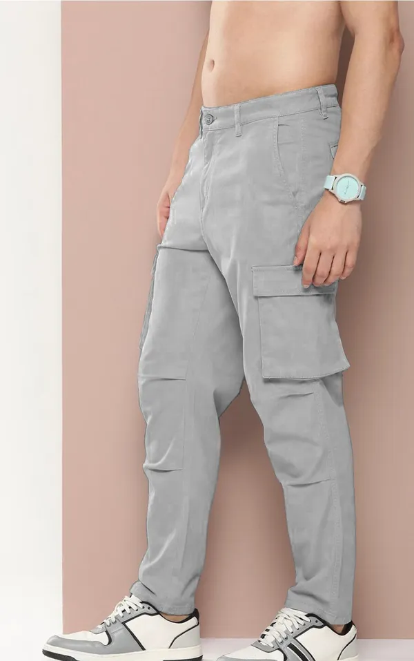 Light_Grey_Cotton_Blend_Premium_Solid_Cargo_For_Men