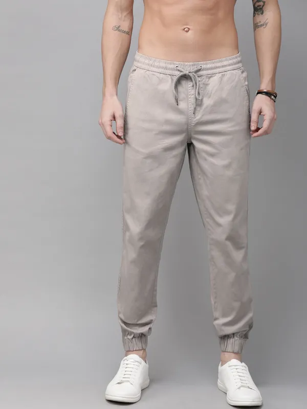 Light_Grey_Cotton_Blend_Solid_Mens_Joggers