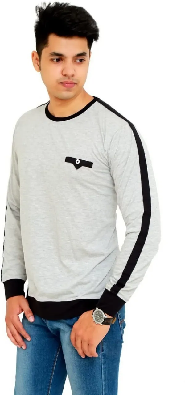 Grey_Cotton_Blend_Colorblock_T-Shirt_For_Men