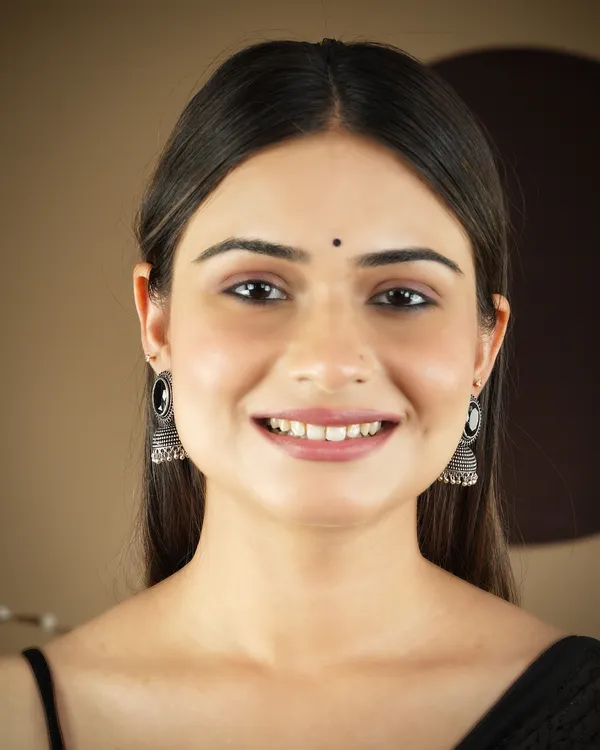 Oxidised_Single_Stone_Jhumka_Earrings