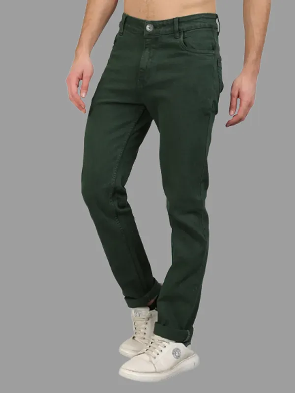 Men's_Dark_Green_Stretchable_Premium_Cotton_Blend_Regular_fit_Jeans