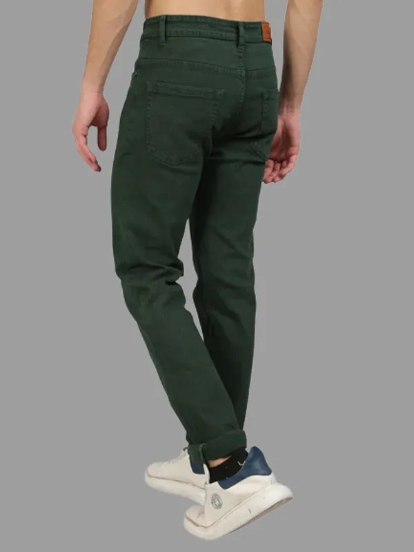 Men's_Dark_Green_Stretchable_Premium_Cotton_Blend_Regular_fit_Jeans