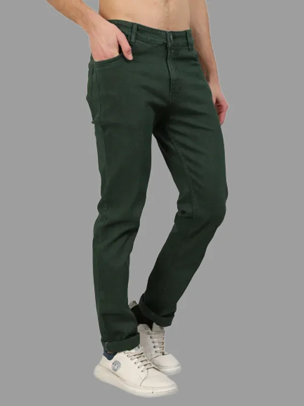 Men's_Dark_Green_Stretchable_Premium_Cotton_Blend_Regular_fit_Jeans