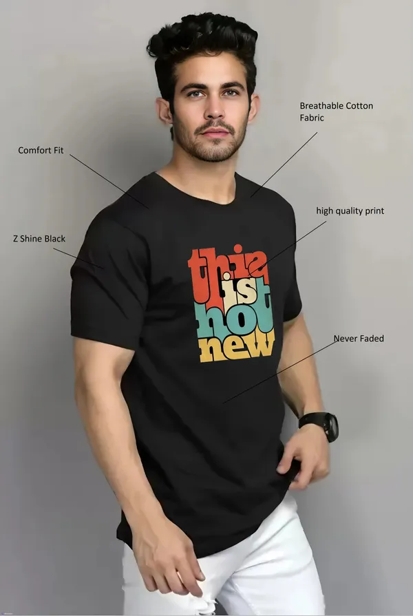 Black_Printed_Half_Sleeve_Cotton_T-Shirt_For_Men