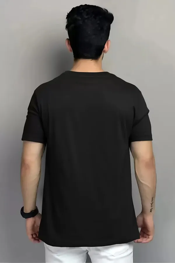 Black_Printed_Half_Sleeve_Cotton_T-Shirt_For_Men