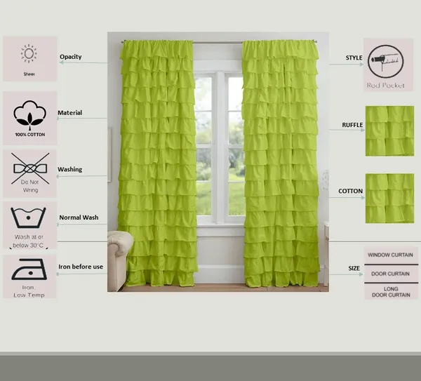 Pack_of_2_Cotton_Green_Ultimate_Ruffle_Rod_Pocket_Curtain_Set_for_Window_and_Door