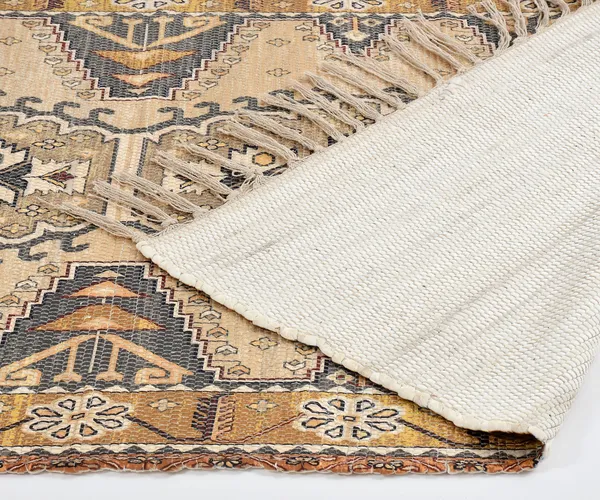 Multicolor_Blue_Dahlia_Design_Polyester_Elastic_Stretchable_Printed_Sofa_Cover_And_Multicolor_Chindi_Handmade_Printed_Modern_Rugs_Carpet_For_Living_Room_or_Drawing_Room_And_Enhanced_Decor_For_Bedroom_Combo_Pack_Of_2