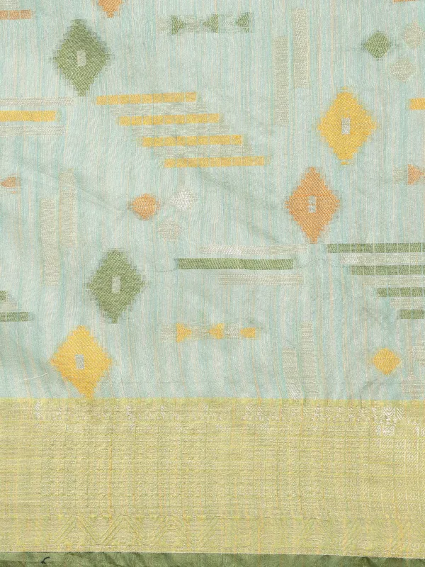 Sea_Green_Mulberry_Silk/Silk_Blend_Banarasi_Sarees_For_Women