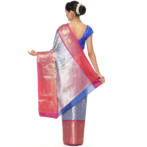 Blue_Kanchi_Silk/Brocade_Banarasi_Sarees_For_Women