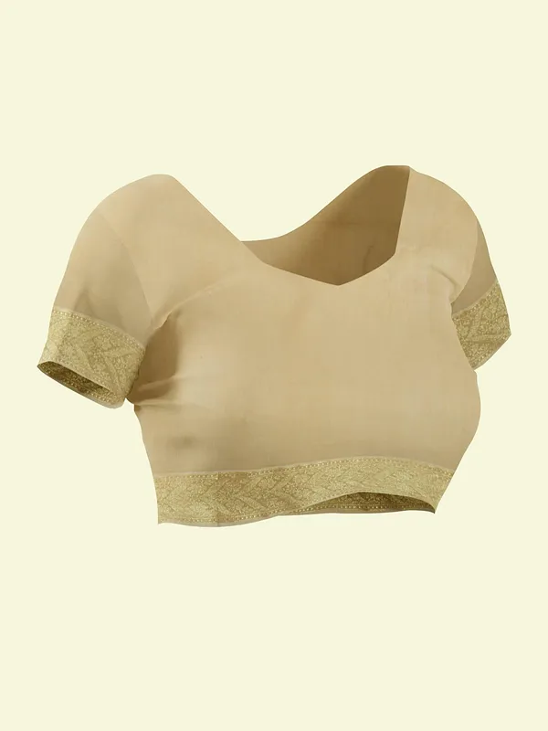 Beige_Cotton_Blend_Banarasi_Sarees_For_Women
