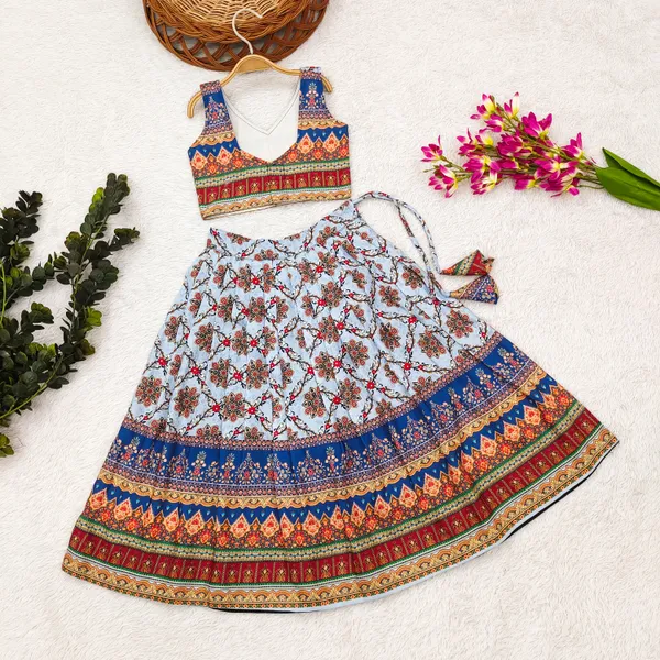 Blue_Digital_Print_Cotton_Lehenga_Choli_And_Dupatta_Set_Ethnic_Wear_For_Girls