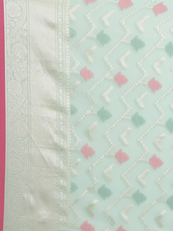 Sea_Green_Masrise_Cotton/Cotton_Banarasi_Sarees_For_Women