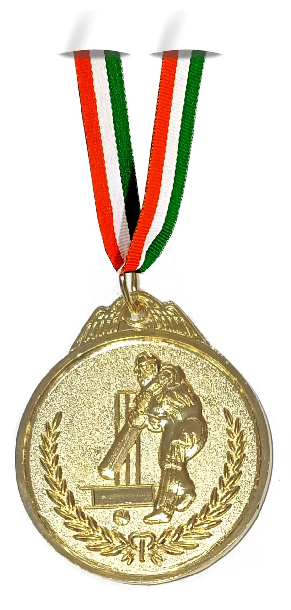 Pack_Of_12_Ks_Cricket_Medals_|_With_Satin_Ribbon_|_Size_-_2.5_Inch_Dia_|_Gold