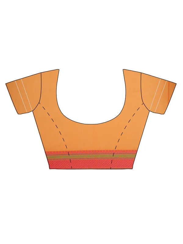 Orange_Cotton_Blend_Banarasi_Sarees_For_Women