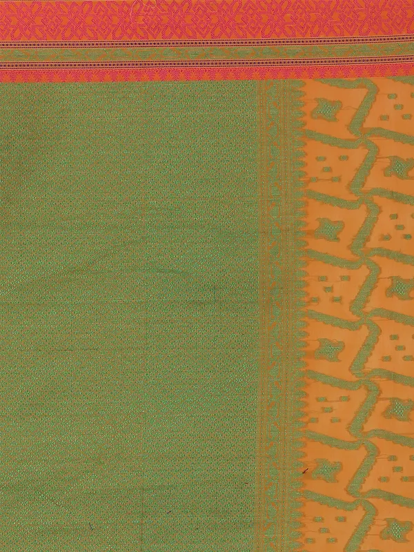 Orange_Cotton_Blend_Banarasi_Sarees_For_Women