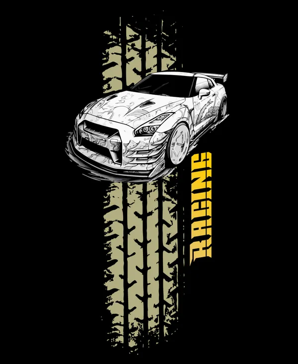 TOFFTEES_Black_Racing_Half_Sleeves_T-Shirt_|_HD_Print_With_100%_Cotton