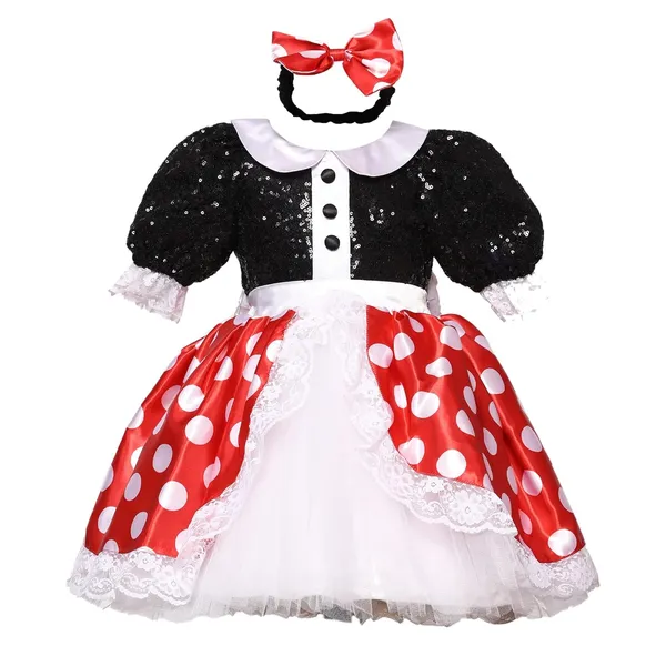 Multicolor_Mini_Mouse_Sequenced_Round_Neck_Dress_For_Girls