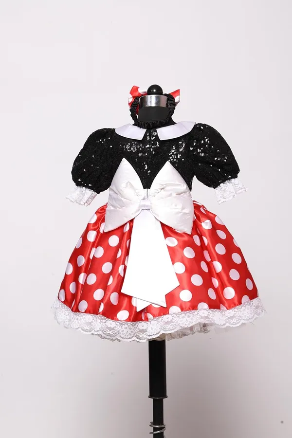 Multicolor_Mini_Mouse_Sequenced_Round_Neck_Dress_For_Girls