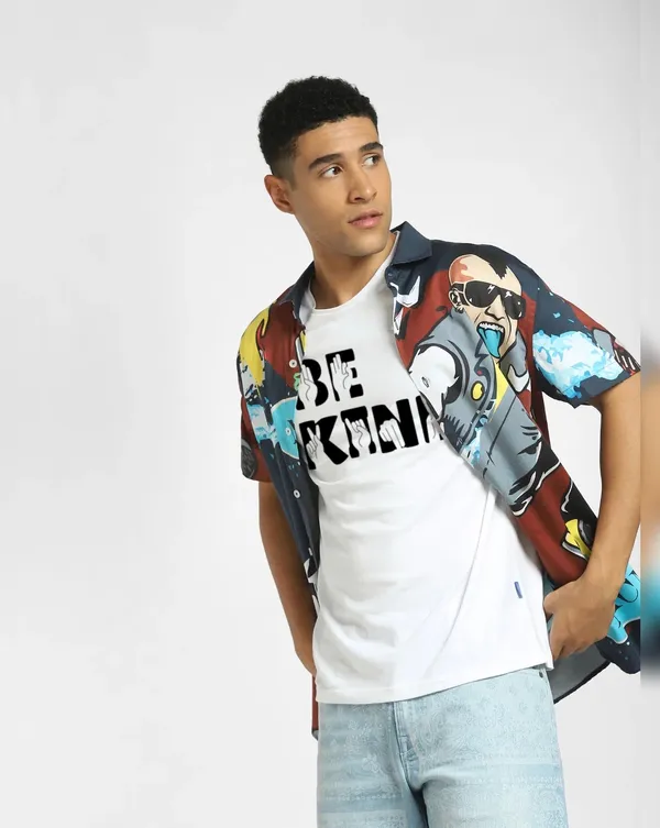 White_Printed_Half_Sleeve_Cotton_T-Shirt_For_Men