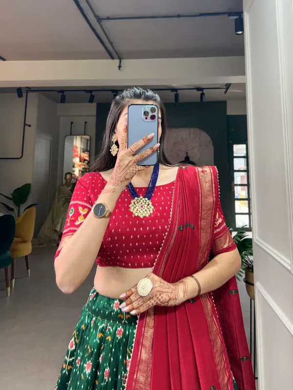 Traditional_Wear_Green_Color_Lehenga_Choli_With_Pretty_Dupatta