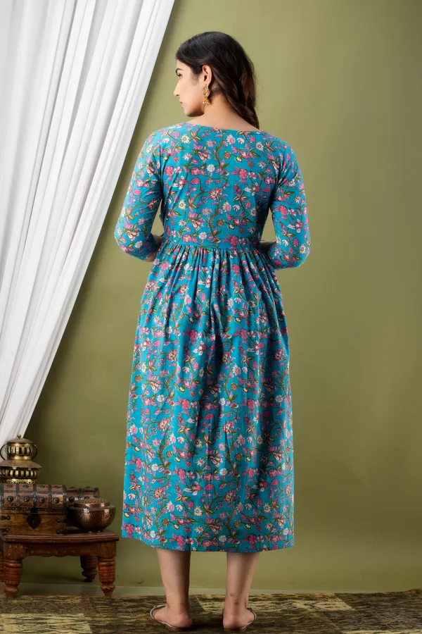 Sanganeri_Multi_Blue_Maternity_And_Feeding_Kurti