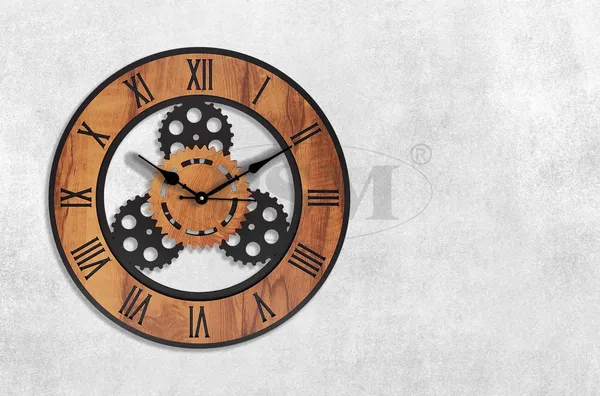 LASER_CUT_WOODEN_WALL_CLOCK_BLACK_IVORY__INCH_ROUND_PSM_1114_A
