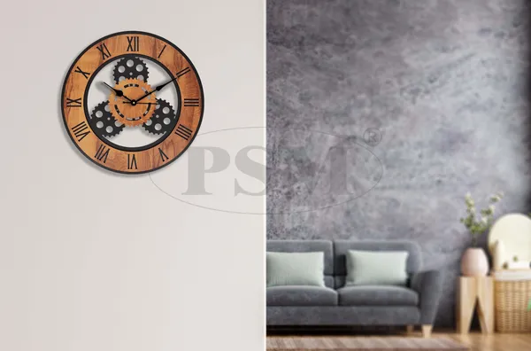 LASER_CUT_WOODEN_WALL_CLOCK_BLACK_IVORY__INCH_ROUND_PSM_1114_A