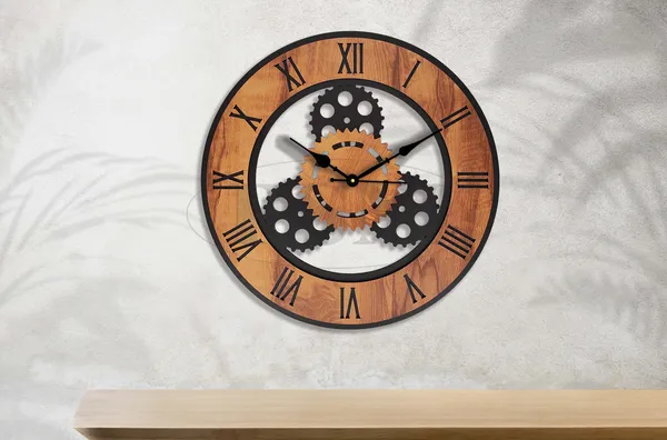 LASER_CUT_WOODEN_WALL_CLOCK_BLACK_IVORY__INCH_ROUND_PSM_1114_A