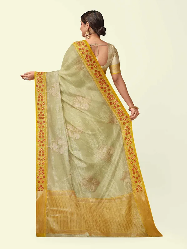 Beige_Cotton_Blend_Banarasi_Sarees_For_Women