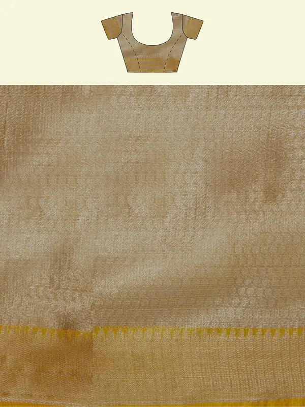 Beige_Cotton_Blend_Banarasi_Sarees_For_Women