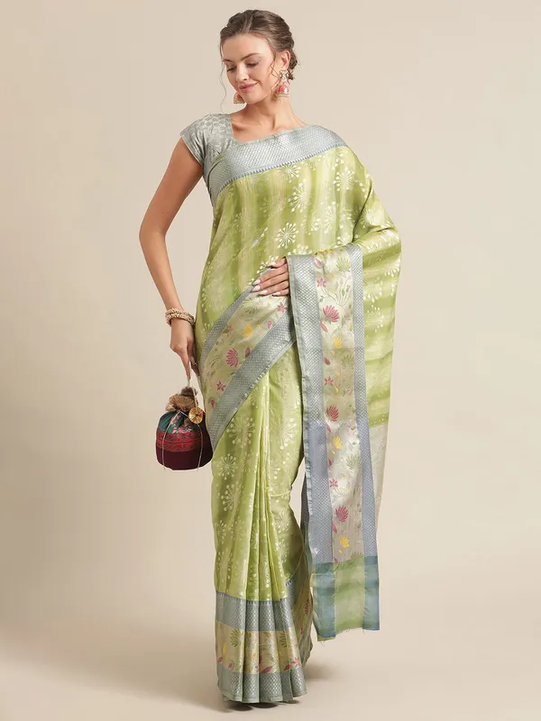 Green_Matka_Silk/Silk_Blend_Banarasi_Sarees_For_Women