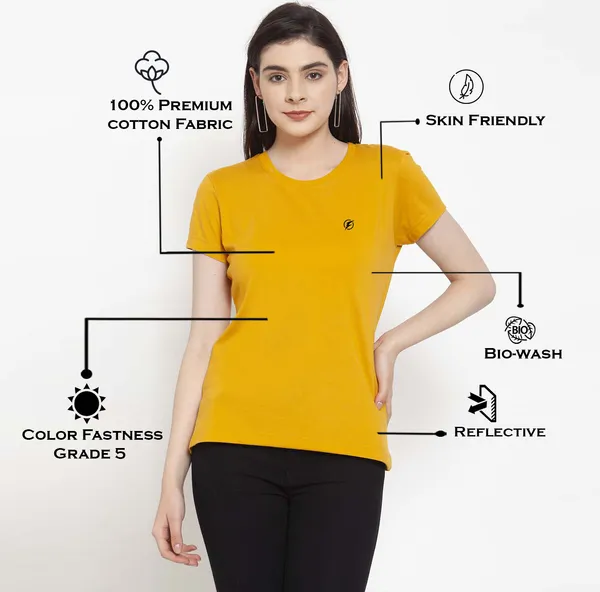 Pack_of_2_Orange_&_Mustard_Cotton_Round_Neck_Short_Sleeves_T-Shirt_For_Women