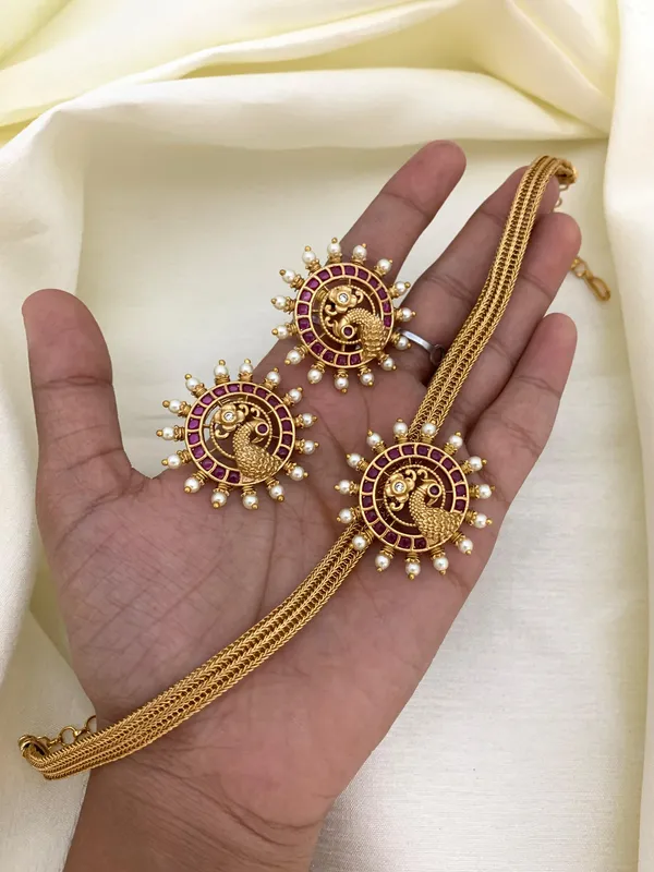 Trendy_kemp_Peacock_Pendant_Chain_style_Necklace_set
