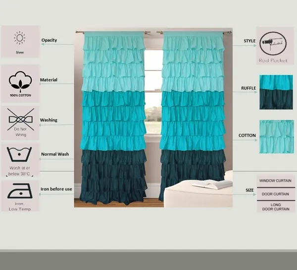 Pack_of_2_Cotton_Blue_Three_in_one_Ultimate_Ruffle_Cotton_Rod_Curtain_Set_for_Window_and_Door