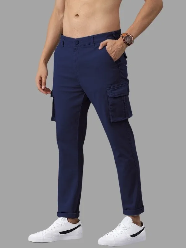Dark_Blue_Cotton_Blend_Solid_Mens_Cargo