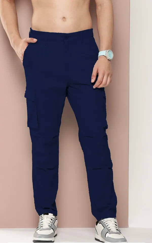 Navy_Blue_Cotton_Blend_Premium_Solid_Cargo_For_Men