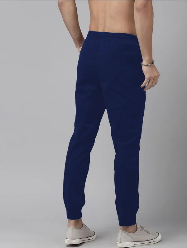 Dark_Blue_Cotton_Blend_Premium_Solid_Joggers_For_Men