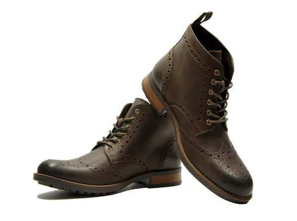 Brown_Genuine_Leather_Men's_brogue_lace-up_boots_for_Casual_Wear