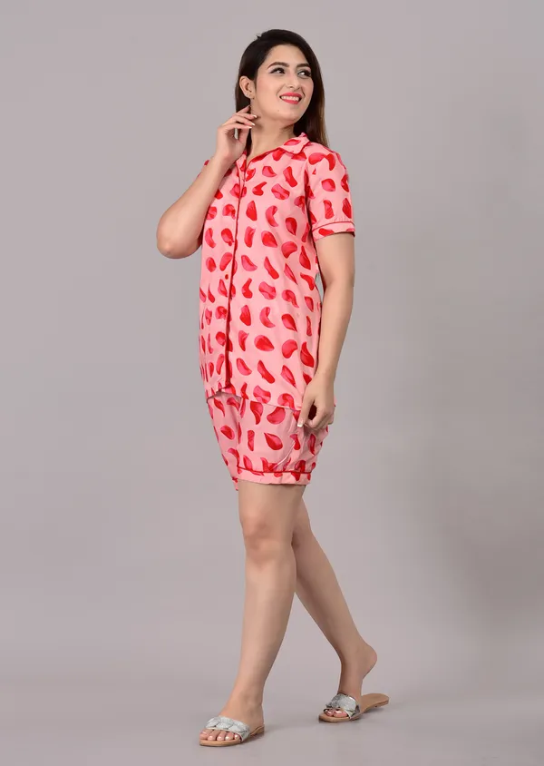 Girls_Printed_Pink_Top_&_Shorts_Set