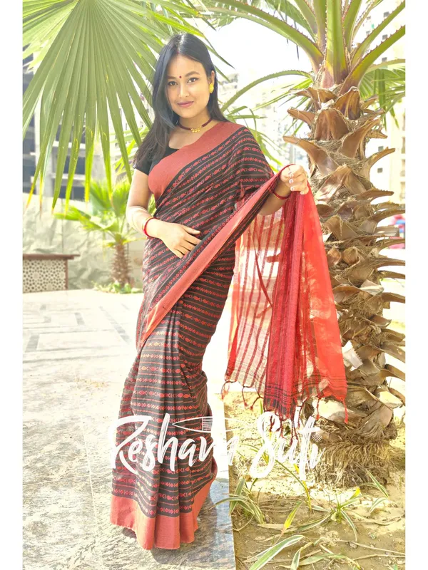 Black_&_Red_Begampuri_Cotton_Saree-Saawariya