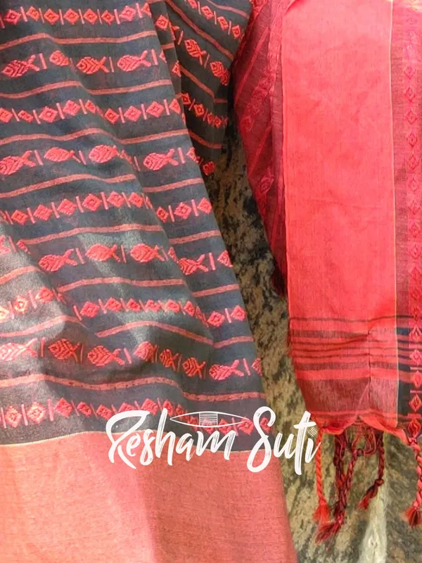 Black_&_Red_Begampuri_Cotton_Saree-Saawariya